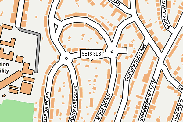 SE18 3LB map - OS OpenMap – Local (Ordnance Survey)