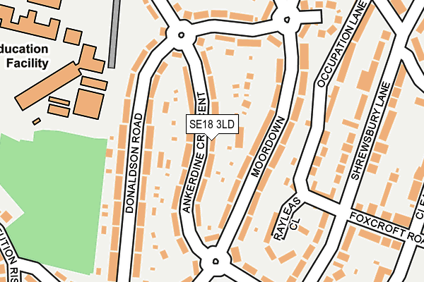 SE18 3LD map - OS OpenMap – Local (Ordnance Survey)