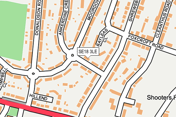 SE18 3LE map - OS OpenMap – Local (Ordnance Survey)