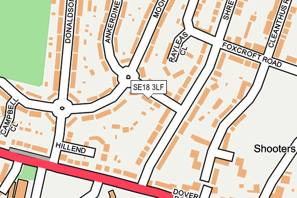 SE18 3LF map - OS OpenMap – Local (Ordnance Survey)