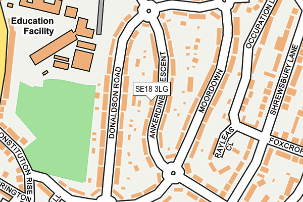 SE18 3LG map - OS OpenMap – Local (Ordnance Survey)