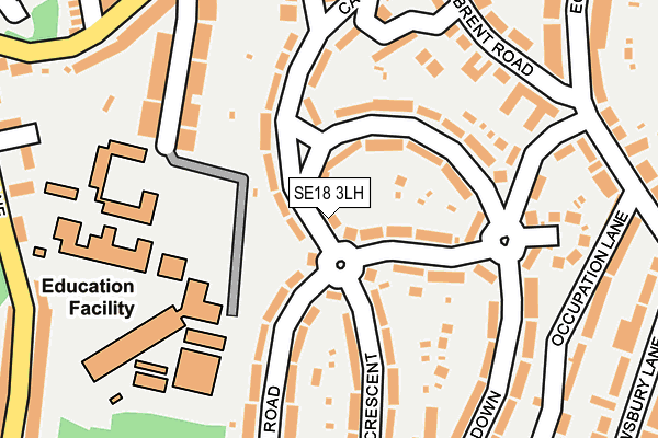 SE18 3LH map - OS OpenMap – Local (Ordnance Survey)