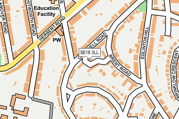 SE18 3LL map - OS OpenMap – Local (Ordnance Survey)