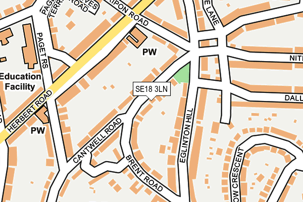 SE18 3LN map - OS OpenMap – Local (Ordnance Survey)