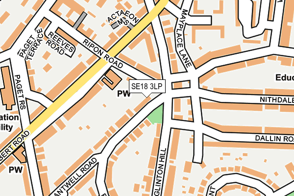 SE18 3LP map - OS OpenMap – Local (Ordnance Survey)