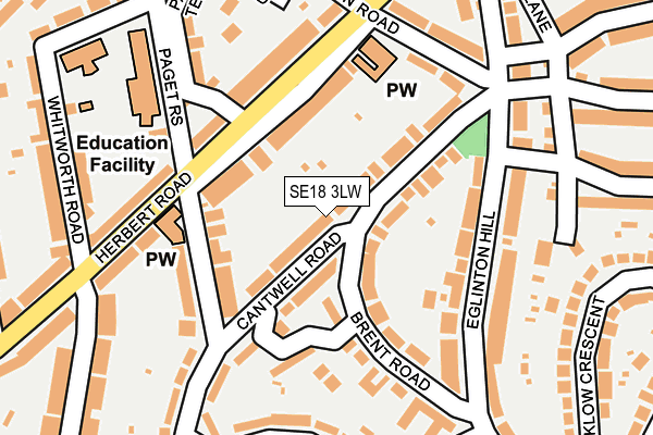 SE18 3LW map - OS OpenMap – Local (Ordnance Survey)