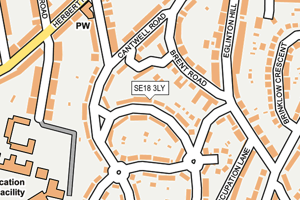 SE18 3LY map - OS OpenMap – Local (Ordnance Survey)