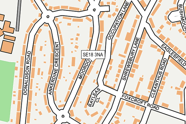 SE18 3NA map - OS OpenMap – Local (Ordnance Survey)