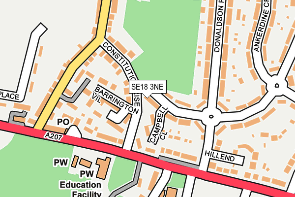 SE18 3NE map - OS OpenMap – Local (Ordnance Survey)