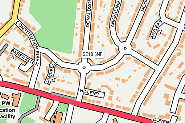 SE18 3NF map - OS OpenMap – Local (Ordnance Survey)