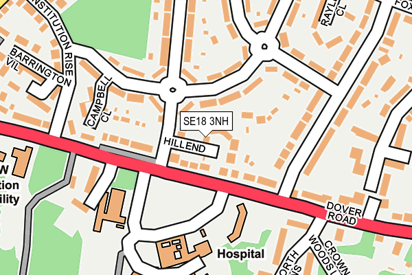 SE18 3NH map - OS OpenMap – Local (Ordnance Survey)