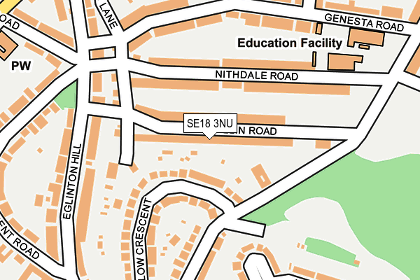 SE18 3NU map - OS OpenMap – Local (Ordnance Survey)