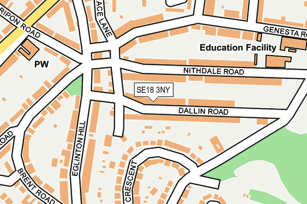 SE18 3NY map - OS OpenMap – Local (Ordnance Survey)