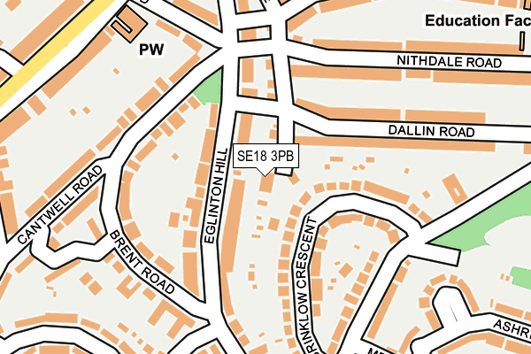 SE18 3PB map - OS OpenMap – Local (Ordnance Survey)