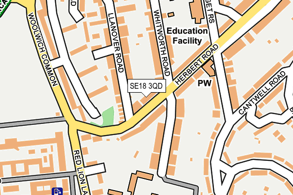 SE18 3QD map - OS OpenMap – Local (Ordnance Survey)