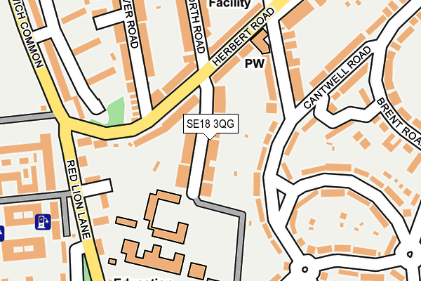 SE18 3QG map - OS OpenMap – Local (Ordnance Survey)