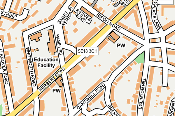 SE18 3QH map - OS OpenMap – Local (Ordnance Survey)