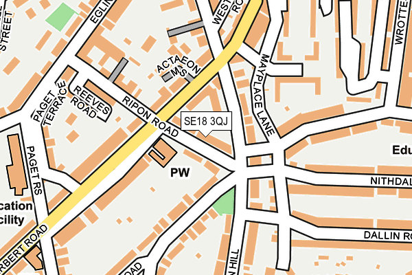 SE18 3QJ map - OS OpenMap – Local (Ordnance Survey)