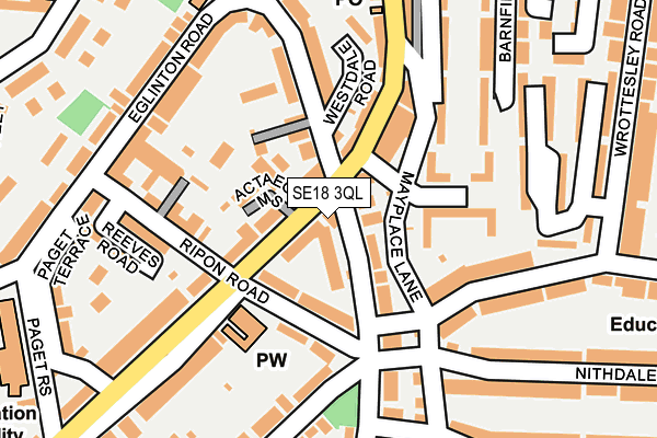 SE18 3QL map - OS OpenMap – Local (Ordnance Survey)