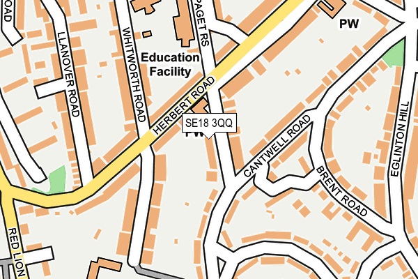 SE18 3QQ map - OS OpenMap – Local (Ordnance Survey)