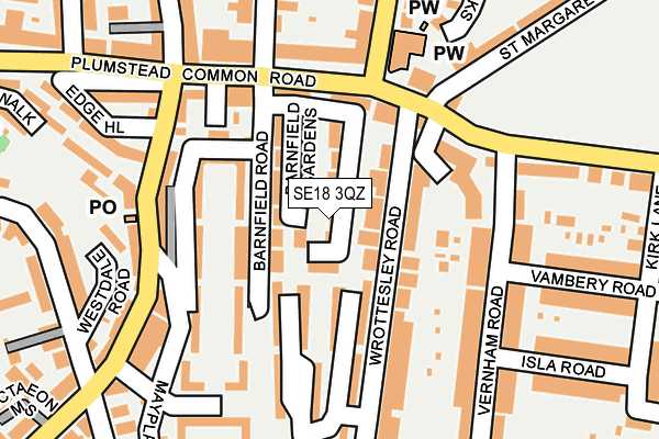 SE18 3QZ map - OS OpenMap – Local (Ordnance Survey)