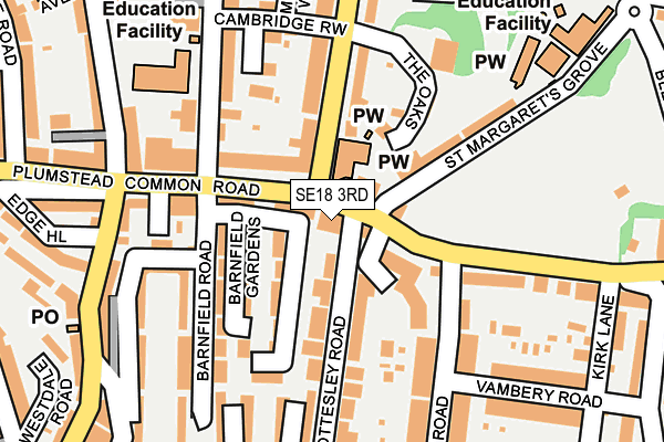SE18 3RD map - OS OpenMap – Local (Ordnance Survey)