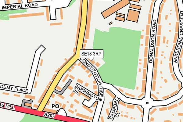 SE18 3RP map - OS OpenMap – Local (Ordnance Survey)