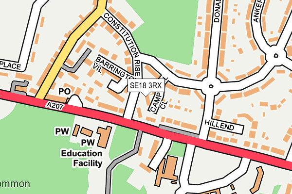 SE18 3RX map - OS OpenMap – Local (Ordnance Survey)
