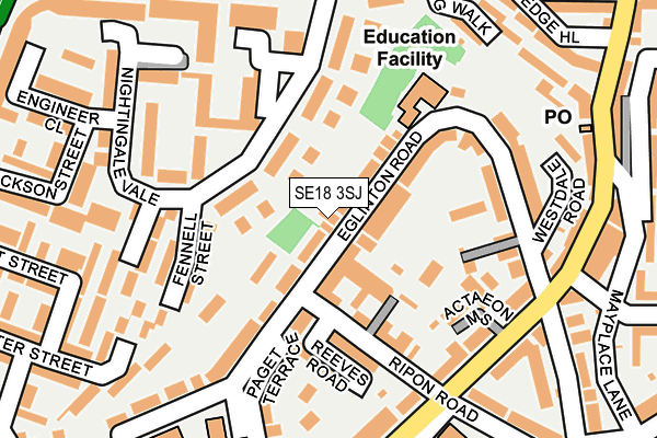 SE18 3SJ map - OS OpenMap – Local (Ordnance Survey)
