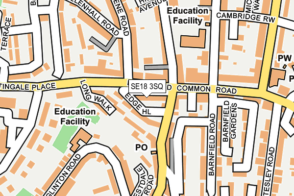SE18 3SQ map - OS OpenMap – Local (Ordnance Survey)