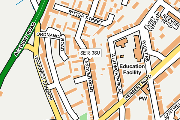SE18 3SU map - OS OpenMap – Local (Ordnance Survey)