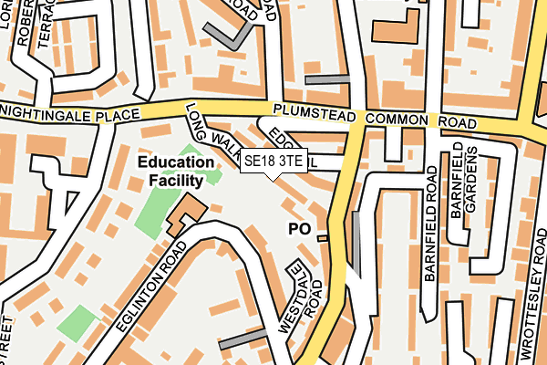 SE18 3TE map - OS OpenMap – Local (Ordnance Survey)
