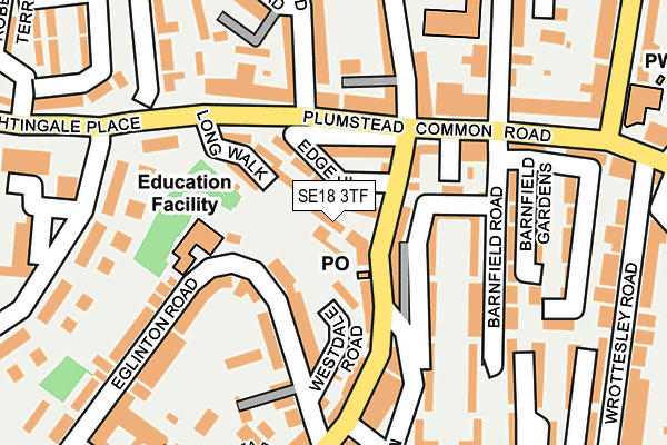 SE18 3TF map - OS OpenMap – Local (Ordnance Survey)