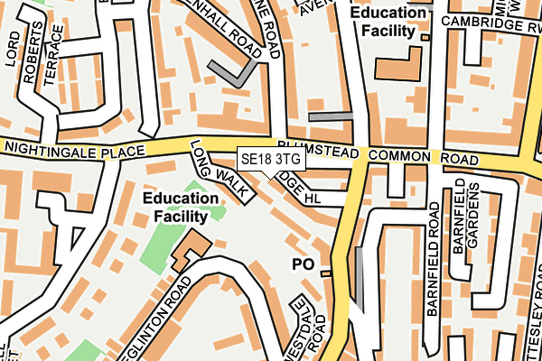 SE18 3TG map - OS OpenMap – Local (Ordnance Survey)