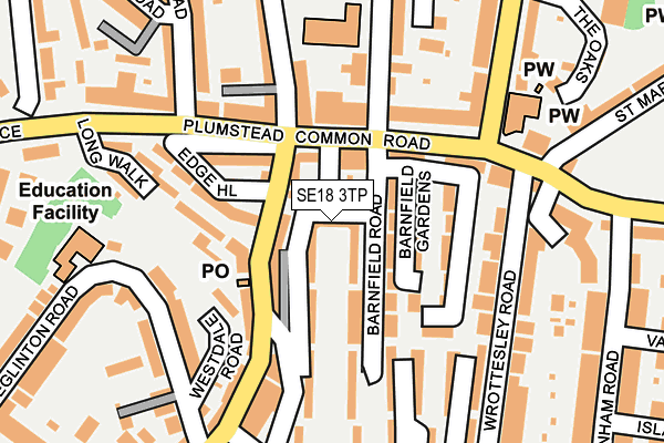 SE18 3TP map - OS OpenMap – Local (Ordnance Survey)