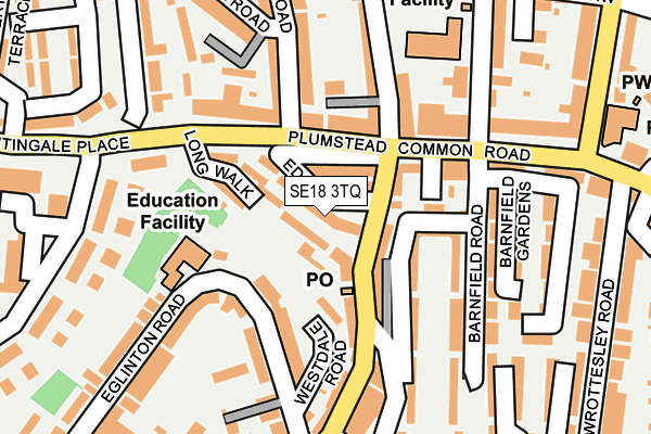 SE18 3TQ map - OS OpenMap – Local (Ordnance Survey)
