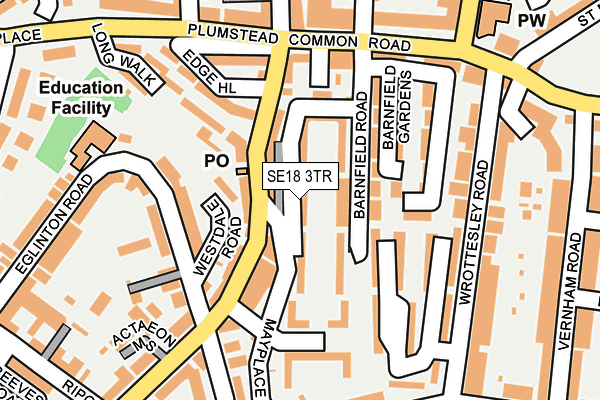 SE18 3TR map - OS OpenMap – Local (Ordnance Survey)