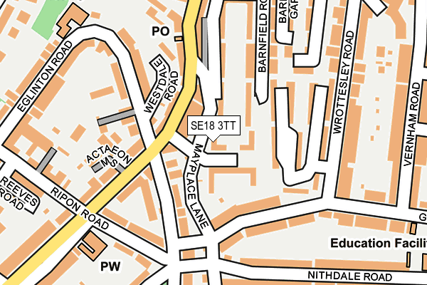 SE18 3TT map - OS OpenMap – Local (Ordnance Survey)