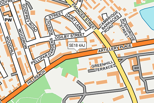 SE18 4AJ map - OS OpenMap – Local (Ordnance Survey)