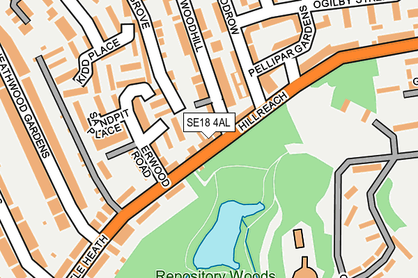 SE18 4AL map - OS OpenMap – Local (Ordnance Survey)