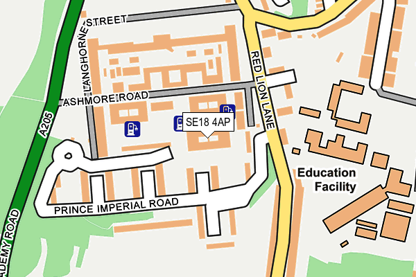 SE18 4AP map - OS OpenMap – Local (Ordnance Survey)
