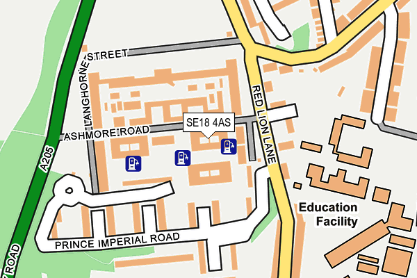 SE18 4AS map - OS OpenMap – Local (Ordnance Survey)