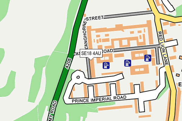SE18 4AU map - OS OpenMap – Local (Ordnance Survey)