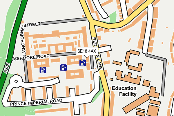 SE18 4AX map - OS OpenMap – Local (Ordnance Survey)