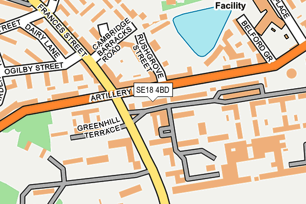 SE18 4BD map - OS OpenMap – Local (Ordnance Survey)
