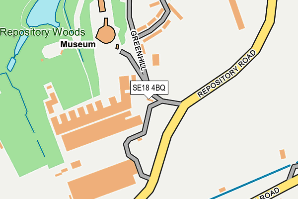 SE18 4BQ map - OS OpenMap – Local (Ordnance Survey)