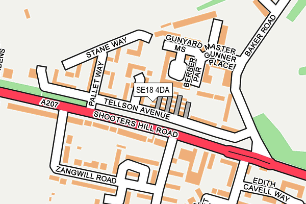 SE18 4DA map - OS OpenMap – Local (Ordnance Survey)