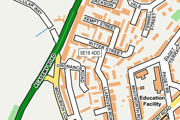 SE18 4DD map - OS OpenMap – Local (Ordnance Survey)