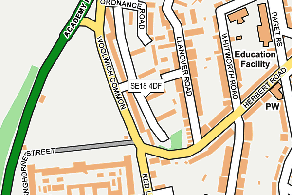 SE18 4DF map - OS OpenMap – Local (Ordnance Survey)