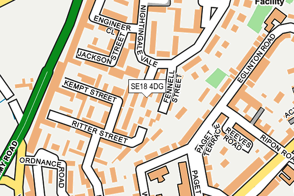 SE18 4DG map - OS OpenMap – Local (Ordnance Survey)